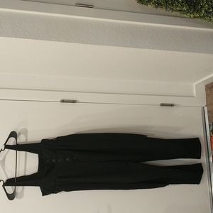 Black Suspender Jumper w/buttons and belt